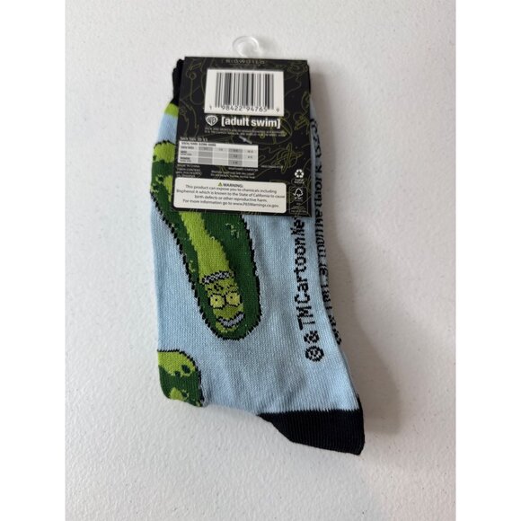 Rick and Morty Pickle Rick Socks Men’s 9-13 Cartoon Crew Funny Novelty TV Gift - Picture 2 of 3